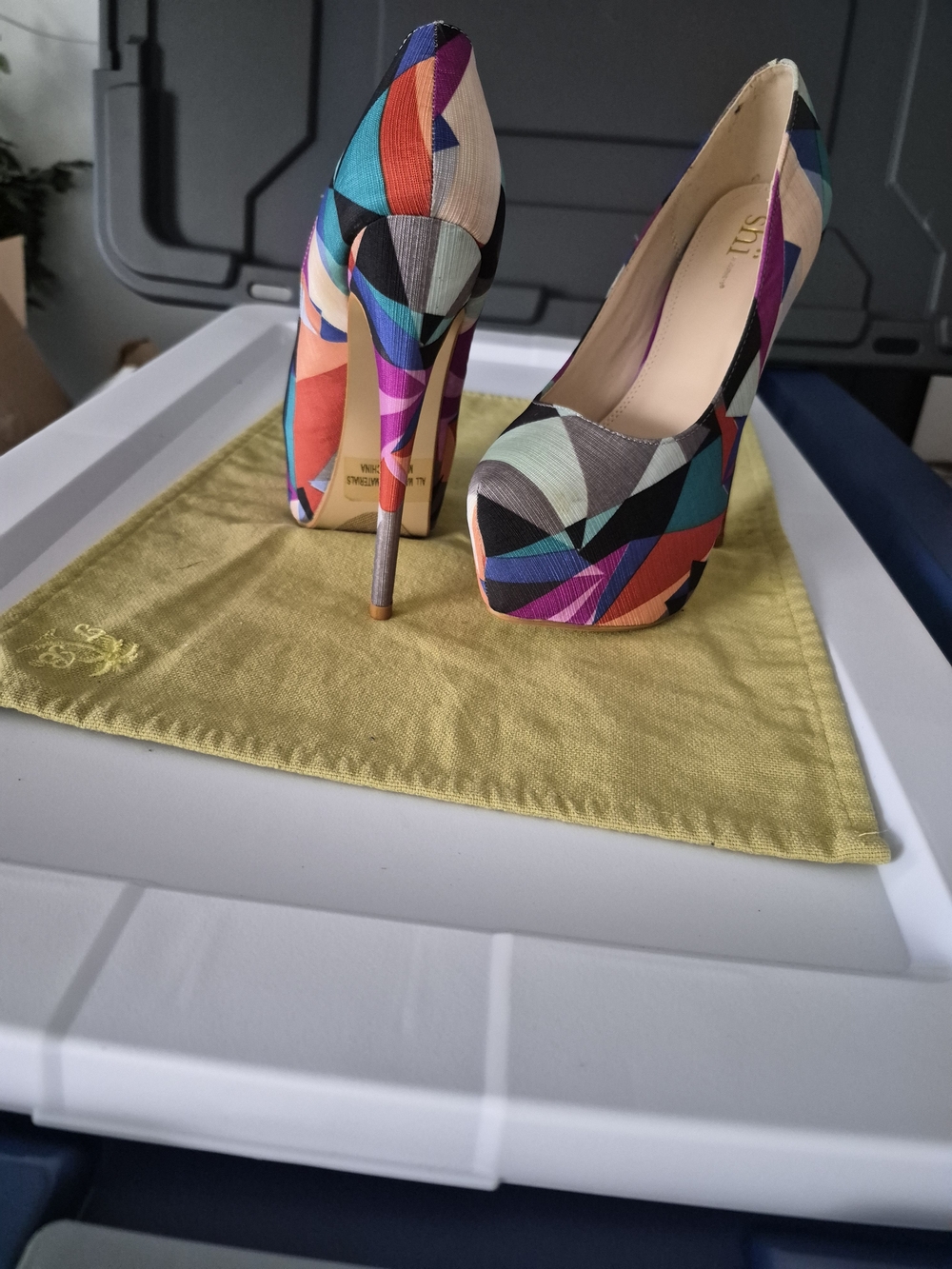 Abstract Multi-Color Platform Stiletto Pump - Women